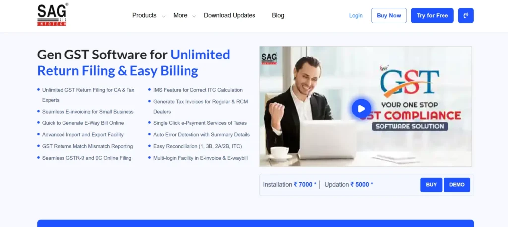 GST Software in India - Gen GST Online Software (SAG Infotech)